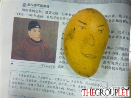 杜甫已经忙去了，现在朱元璋来了，瞧这个芒果长得真像朱元璋哥哥！.jpg.jpg